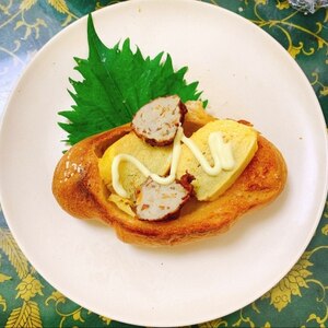 彩り綺麗☆薄焼き玉子とカニかまのオープンサンド